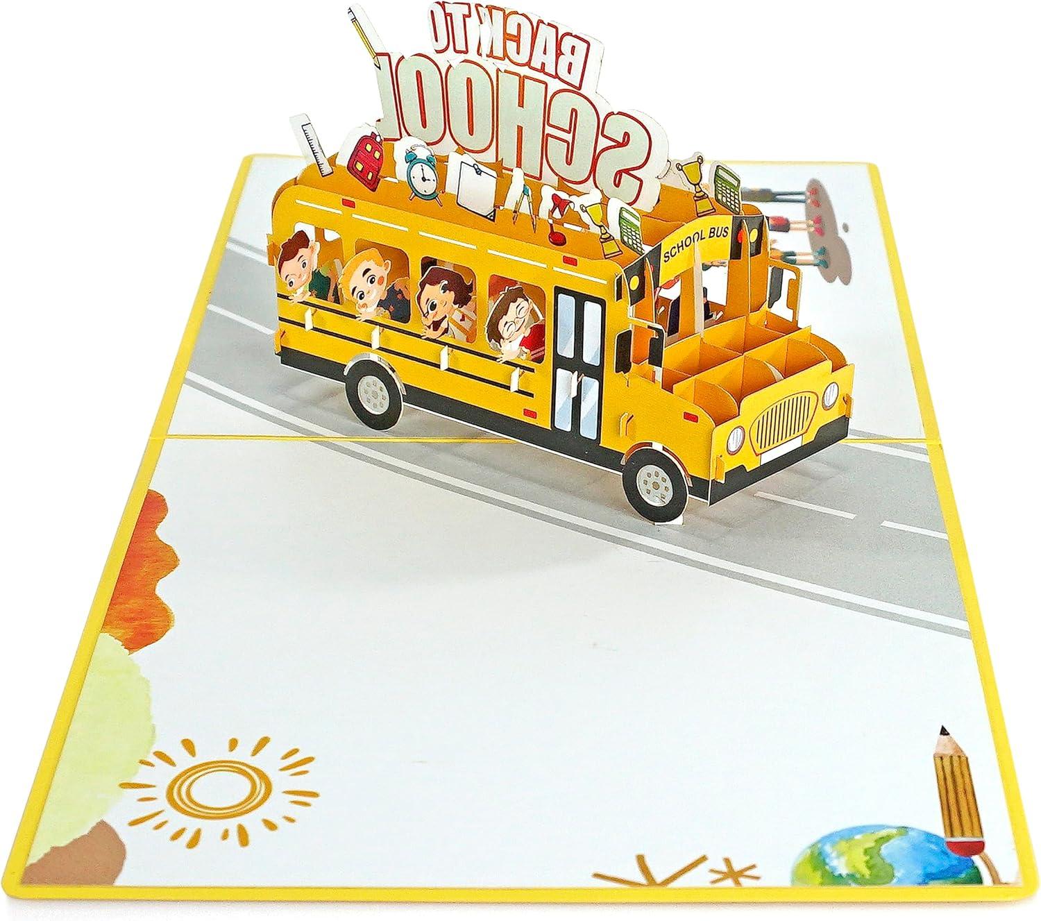 imageCUTPOPUP Birthday Card Pop Up Fathers Day Card 3D Greeting Card BisonSchool Bus