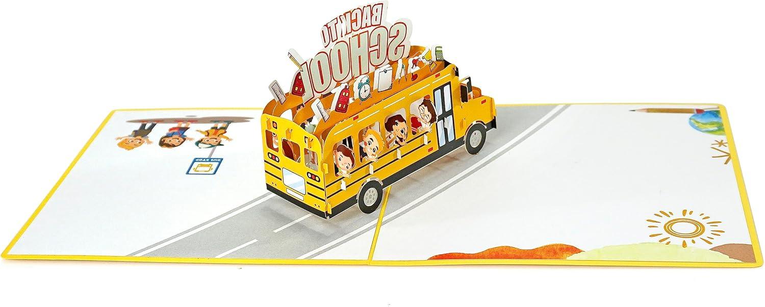 imageCUTPOPUP Birthday Card Pop Up Fathers Day Card 3D Greeting Card BisonSchool Bus