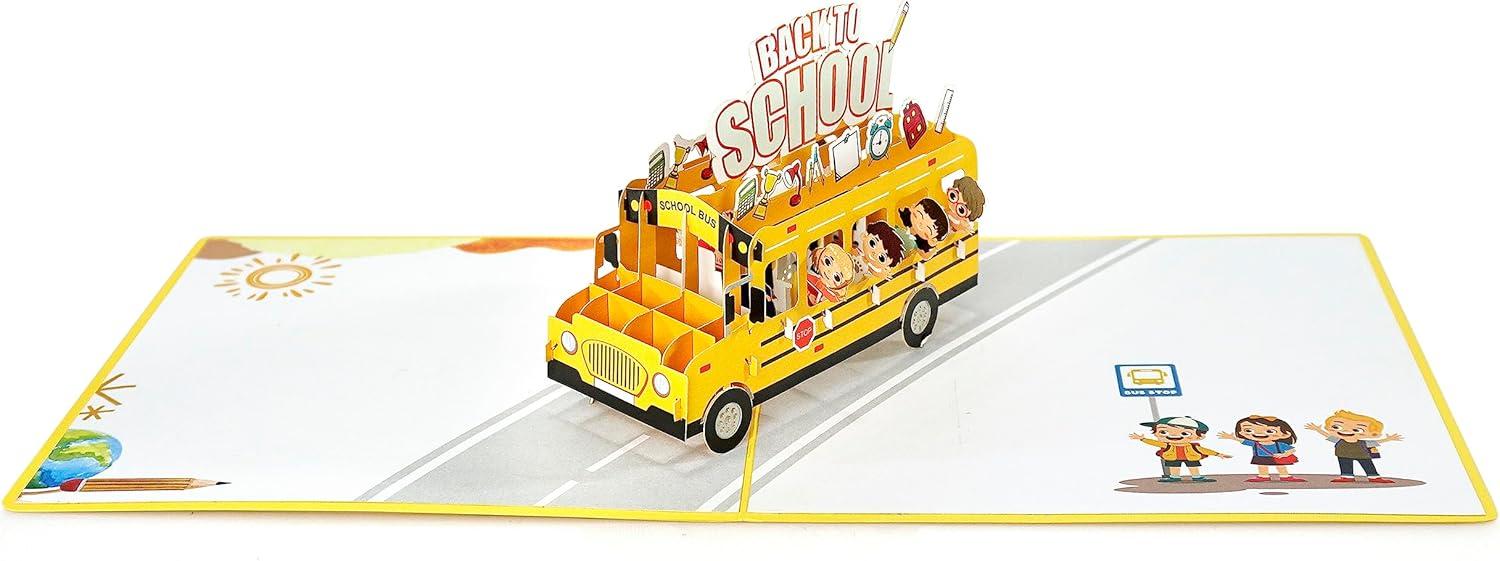 imageCUTPOPUP Birthday Card Pop Up Fathers Day Card 3D Greeting Card BisonSchool Bus