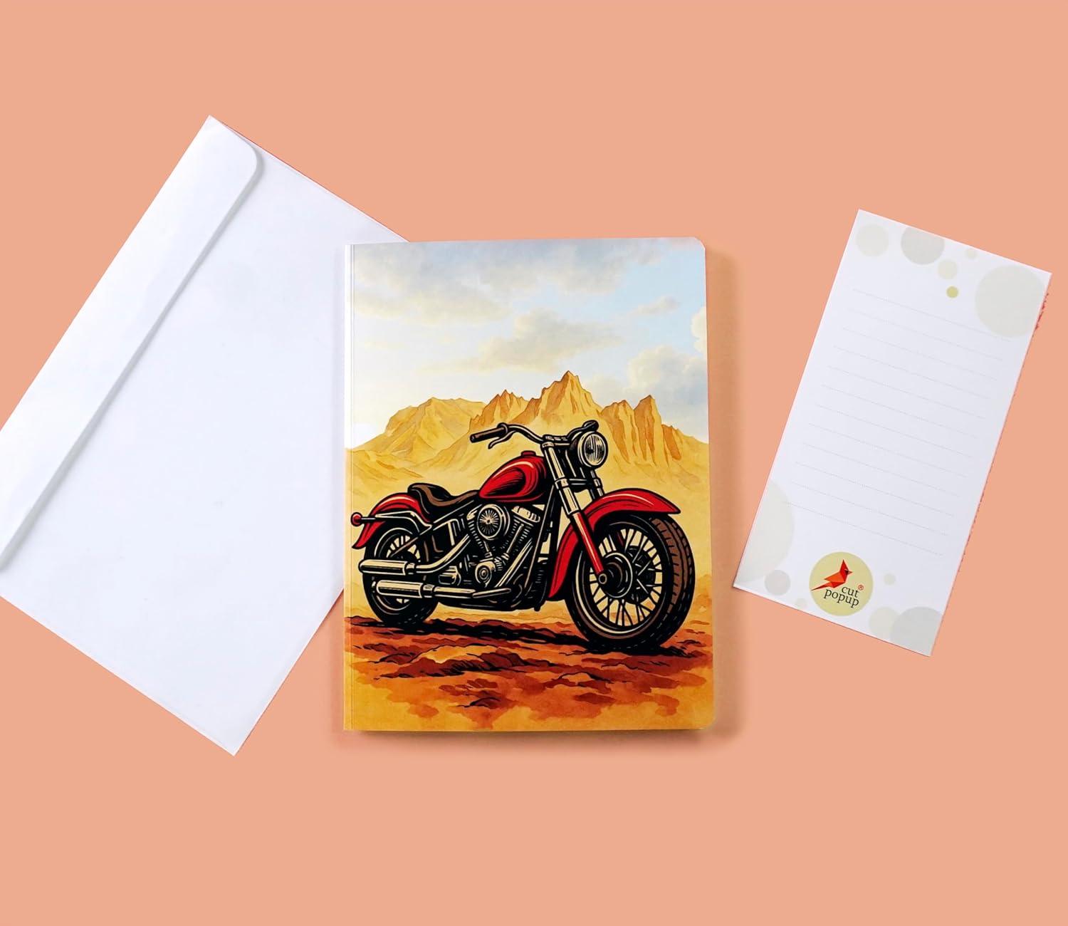 imageCUTPOPUP Birthday Card for Men Fathers Day Card Pop Up Birthday 3D Greeting Card Fathers Day Card for Dad Father in Law Grandpa Husband Men Son Classic CarMotorcycle6x8in