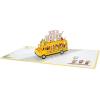CUTPOPUP Birthday Card Pop Up, Fathers Day Card, 3D Greeting Card (Bison)(School Bus)