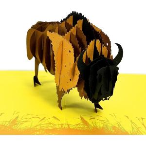 CUTPOPUP Birthday Card Pop Up, Fathers Day Card, 3D Greeting Card (Bison)(Bison)