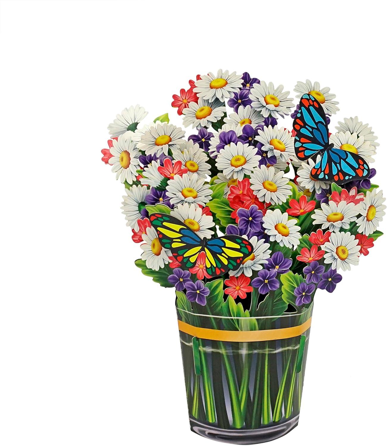 imageCUTPOPUP Birthday Card Pop Up 10quotx12quot Mothers Day 3D Greeting Paper Flower Card Birthday Cards for Women Mom Wife Grandma Bouquet of Daisy