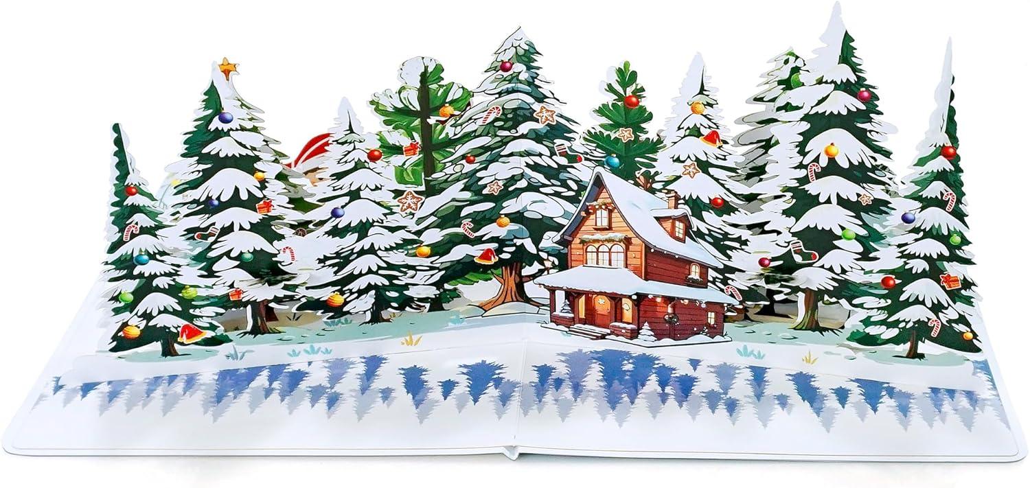 imageCUTPOPUP Christmas Card Pop Up 3D Xmas Merry Christmas New Year Holiday Greeting Cards Gift Merry Chrismas Text CN318US1520Gnome Town6x8in