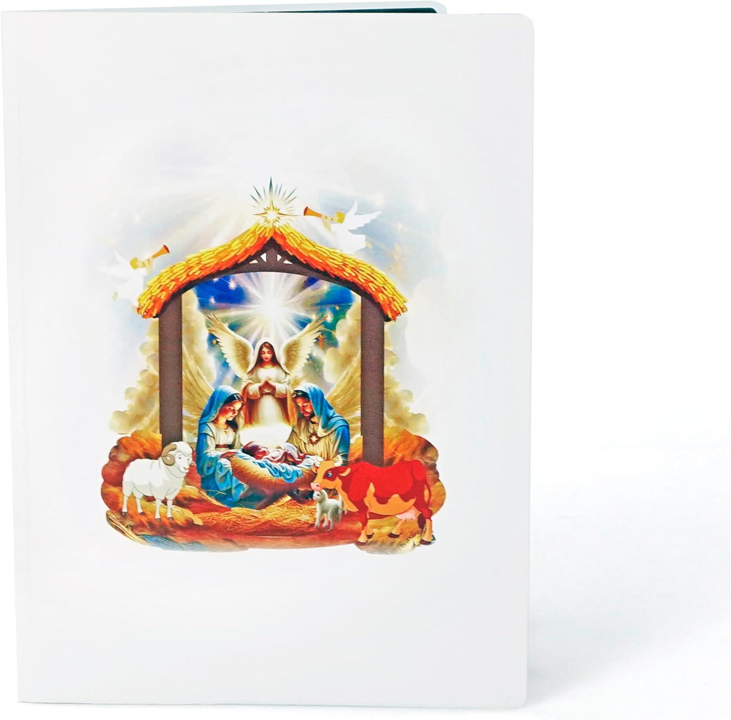 imageCUTPOPUP Christmas Card Pop Up 3D Xmas Merry Christmas New Year Holiday Greeting Cards Gift Merry Chrismas Text CN318US1520Holy Night 6x8in