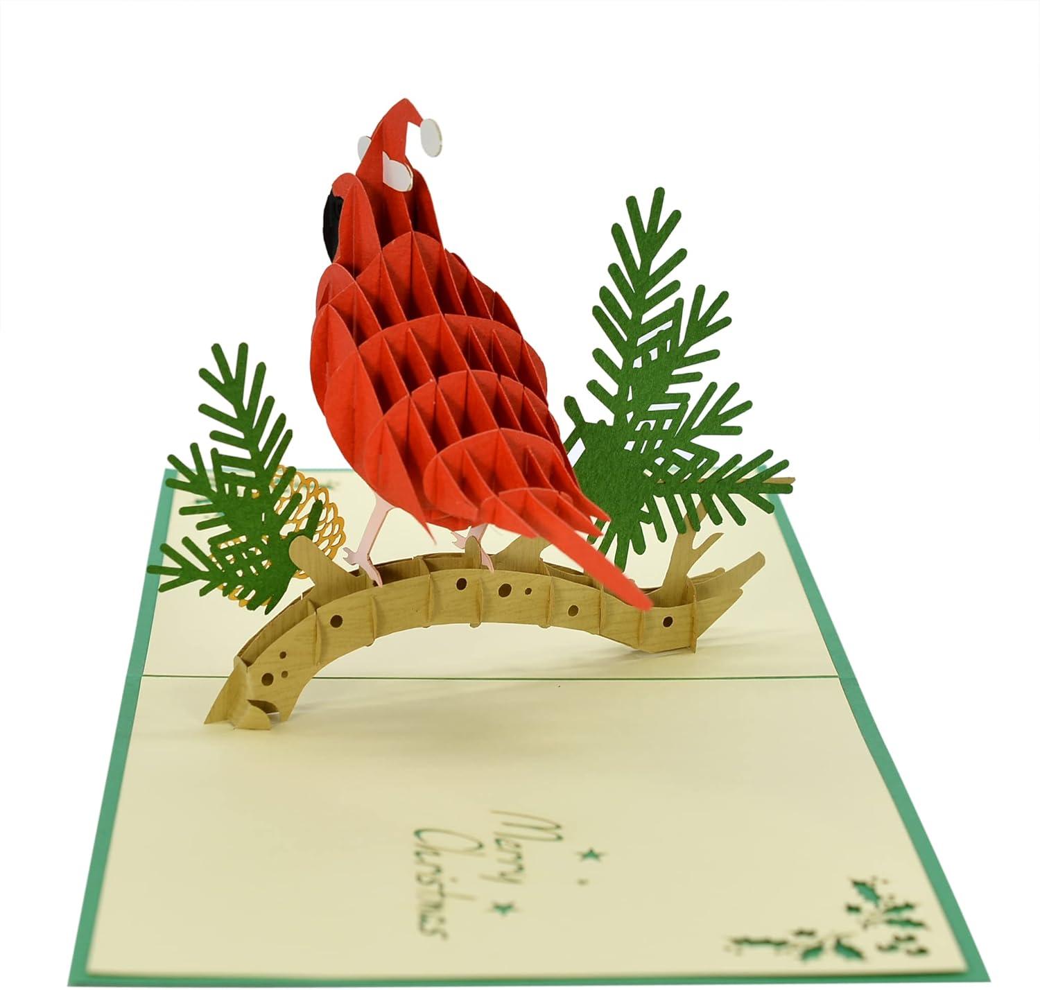 imageCUTPOPUP Christmas Card Pop Up 3D Xmas Merry Christmas New Year Holiday Greeting Cards Gift Merry Town CN317US1520Christmas Cardinal