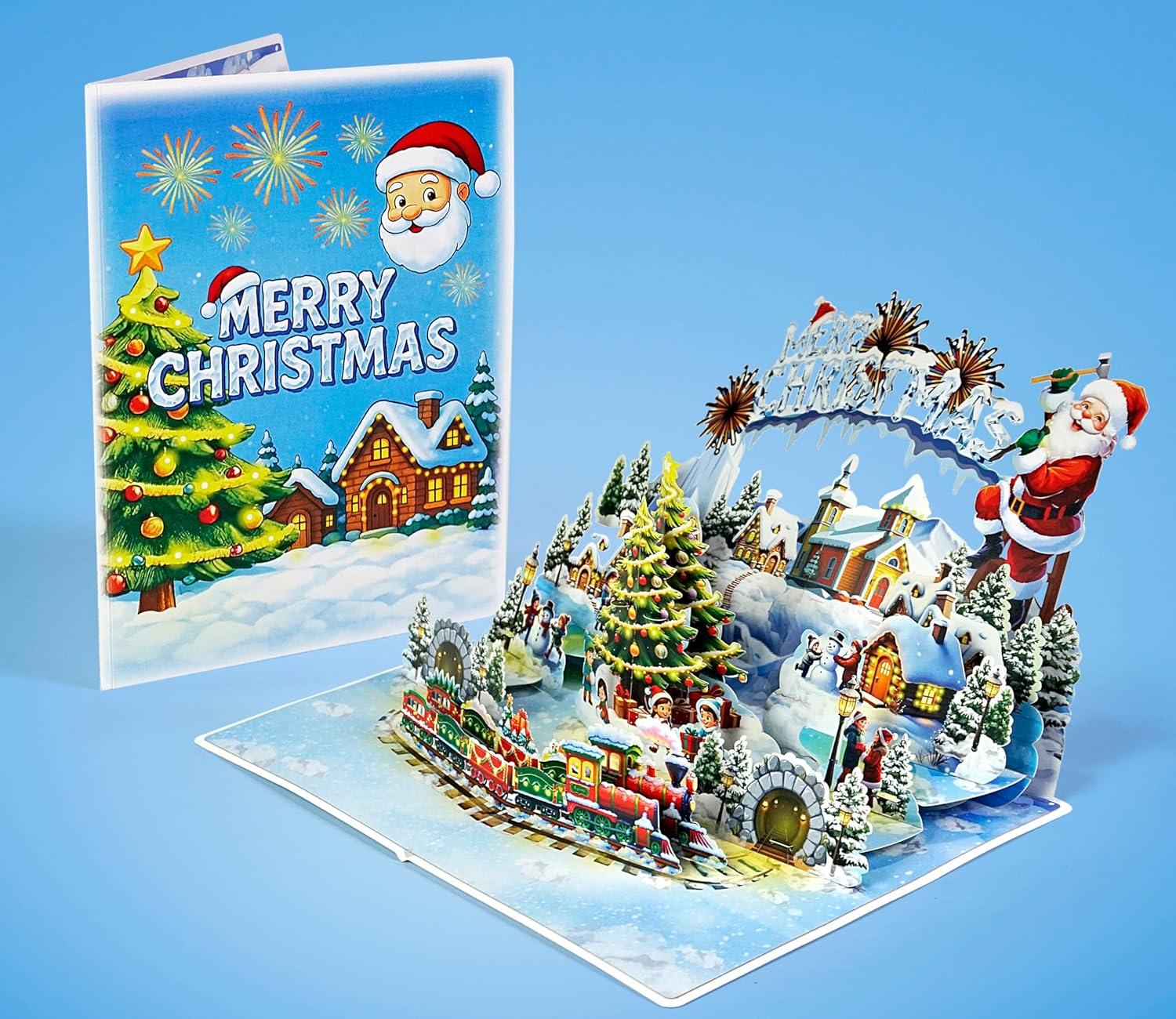 imageCUTPOPUP Christmas Card Pop Up 3D Xmas Merry Christmas New Year Holiday Greeting Cards Gift Merry Town CN317US1520Merry Town6x8in