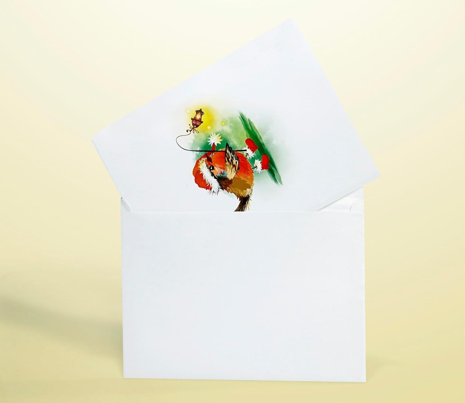 imageCUTPOPUP Christmas Card Pop Up Poinsettia Card 3D Xmas New Year Holiday Greeting Card Round Poinsettia with CardinalRobin Xmas6x8in