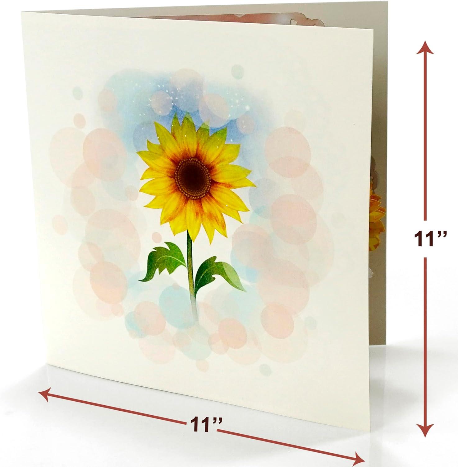 imageCUTPOPUP Sunflower Bouquet 11quotx11quot 3D Popup Birthday Greeting Card with Detachable Paper Flowers Mothers Day Card Birthday Cards for Women Mom Wife