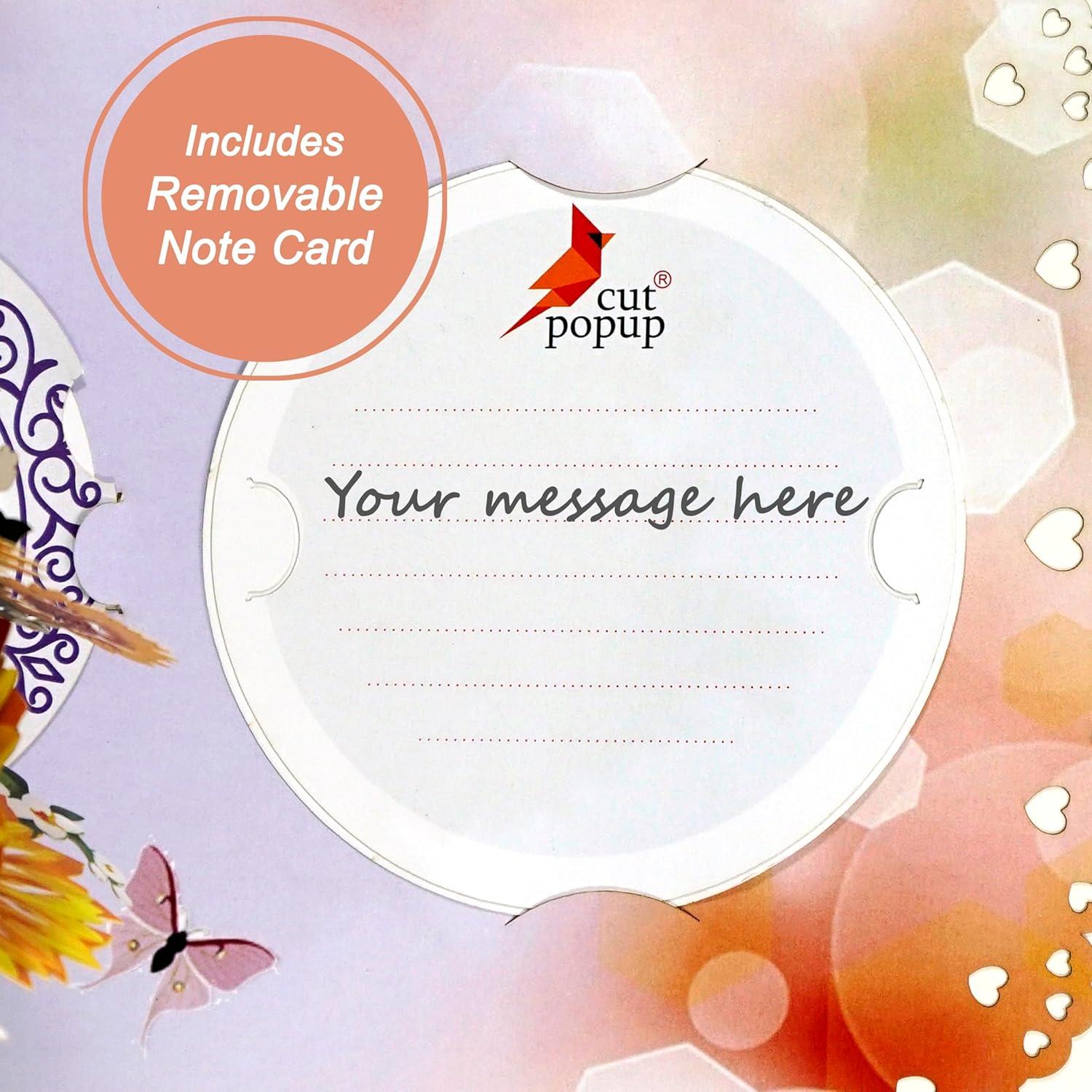 imageCUTPOPUP Sunflower Bouquet 11quotx11quot 3D Popup Birthday Greeting Card with Detachable Paper Flowers Mothers Day Card Birthday Cards for Women Mom Wife