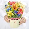 CUTPOPUP Birthday Card Pop Up, 10″x12″, Mothers Day, 3D Greeting Paper Flower Card (Bouquet of Lily)