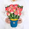 CUTPOPUP Birthday Card Pop Up, 10″x12″, Mothers Day, 3D Greeting Paper Flower Card (Bouquet of Tulip)