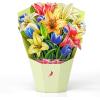 CUTPOPUP Birthday Card Pop Up, 6″x8″, Mothers Day, 3D Greeting Paper Flower Card (Bouquet of Lily)