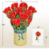 CUTPOPUP Birthday Card Pop Up, 6″x8″, Mothers Day, 3D Greeting Paper Flower Card (Bouquet of Rose)