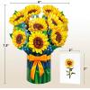 CUTPOPUP Birthday Card Pop Up, 6″x8″, Mothers Day, 3D Greeting Paper Flower Card (Bouquet of Sunflower)