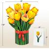 CUTPOPUP Birthday Card Pop Up, 6″x8″, Mothers Day, 3D Greeting Paper Flower Card (Bouquet of Yellow Tulip)