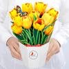 CUTPOPUP Birthday Card Pop Up, 6″x8″, Mothers Day, 3D Greeting Paper Flower Card (Bouquet of Yellow Tulip)
