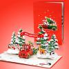 CUTPOPUP Christmas Card Pop Up, 3D Xmas, Merry Christmas, New Year, Holiday Greeting Cards Gift (Merry Chrismas Text) CN318US1520(Truck under Tree – 6″x8″)