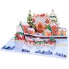 CUTPOPUP Christmas Card Pop Up, 3D Xmas, Merry Christmas, New Year, Holiday Greeting Cards Gift (Merry Town) CN317US1520(Gingerbread Town-6x8in)