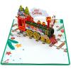 CUTPOPUP Christmas Card Pop Up, 3D Xmas, Merry Christmas, New Year, Holiday Greeting Cards Gift (Merry Town) CN317US1520(Merry Christmas Train)