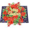 CUTPOPUP Christmas Card Pop Up, 3D Xmas, Merry Christmas, New Year, Holiday Greeting Cards Gift (Merry Town) CN317US1520(Round Xmas Poinsettia-6x8in)
