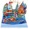 CUTPOPUP Christmas Card Pop Up, 3D Xmas, Merry Christmas, New Year, Holiday Greeting Cards Gift (Merry Town) CN317US1520(Xmas Scene-6x8in)