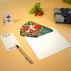 CUTPOPUP Christmas Card Pop Up, Poinsettia Card, 3D Xmas, New Year, Holiday Greeting Card (Round Poinsettia with Cardinal)(Pointsettia Bouquet-6x8in)