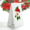 CUTPOPUP Christmas Card Pop Up, Poinsettia Card, 3D Xmas, New Year, Holiday Greeting Card (Round Poinsettia with Cardinal)(Pointsettia Bouquet-6x8in)
