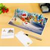 CUTPOPUP Christmas Card Pop Up, Poinsettia Card, 3D Xmas, New Year, Holiday Greeting Card (Round Poinsettia with Cardinal)(Robin Xmas-6x8in)