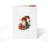 CUTPOPUP Christmas Card Pop Up, Poinsettia Card, 3D Xmas, New Year, Holiday Greeting Card (Round Poinsettia with Cardinal)(Xmas Hummingbird-6x8in)