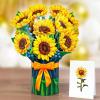 CUTPOPUP Birthday Card Pop Up, 10″x12″, Mothers Day, 3D Greeting Paper Flower Card (Bouquet of Sunflower)