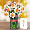 CUTPOPUP Birthday Card Pop Up, 6″x8″, Mothers Day, 3D Greeting Paper Flower Card (Bouquet of Narcissus)