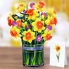 CUTPOPUP Birthday Card Pop Up, 6″x8″, Mothers Day, 3D Greeting Paper Flower Card (Bouquet of Yellow Narcissus)