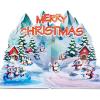 CUTPOPUP Christmas Card Pop Up, 3D Xmas, Merry Christmas, New Year, Holiday Greeting Cards Gift (Merry Chrismas Text) CN318US1520(Icy Penguin-6x8in)