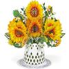 CUTPOPUP Sunflower Bouquet, 11″x11″, 3D Popup Birthday Greeting Card with Detachable Paper Flowers, Mothers Day Card, Birthday Cards for Women, Mom, Wife