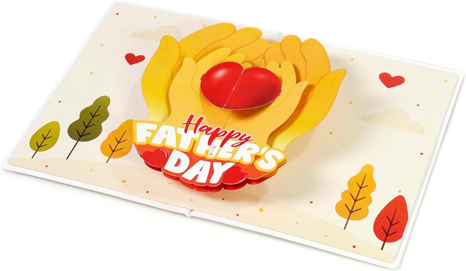 imageCUTPOPUP Daddy Hands Fathers Day Card Pop Up 3D Birthday Greeting Fathers Day Card for Grandpa Dad Godfather Husband Son Daddy Hands SD241US1520Dad hands6x8in