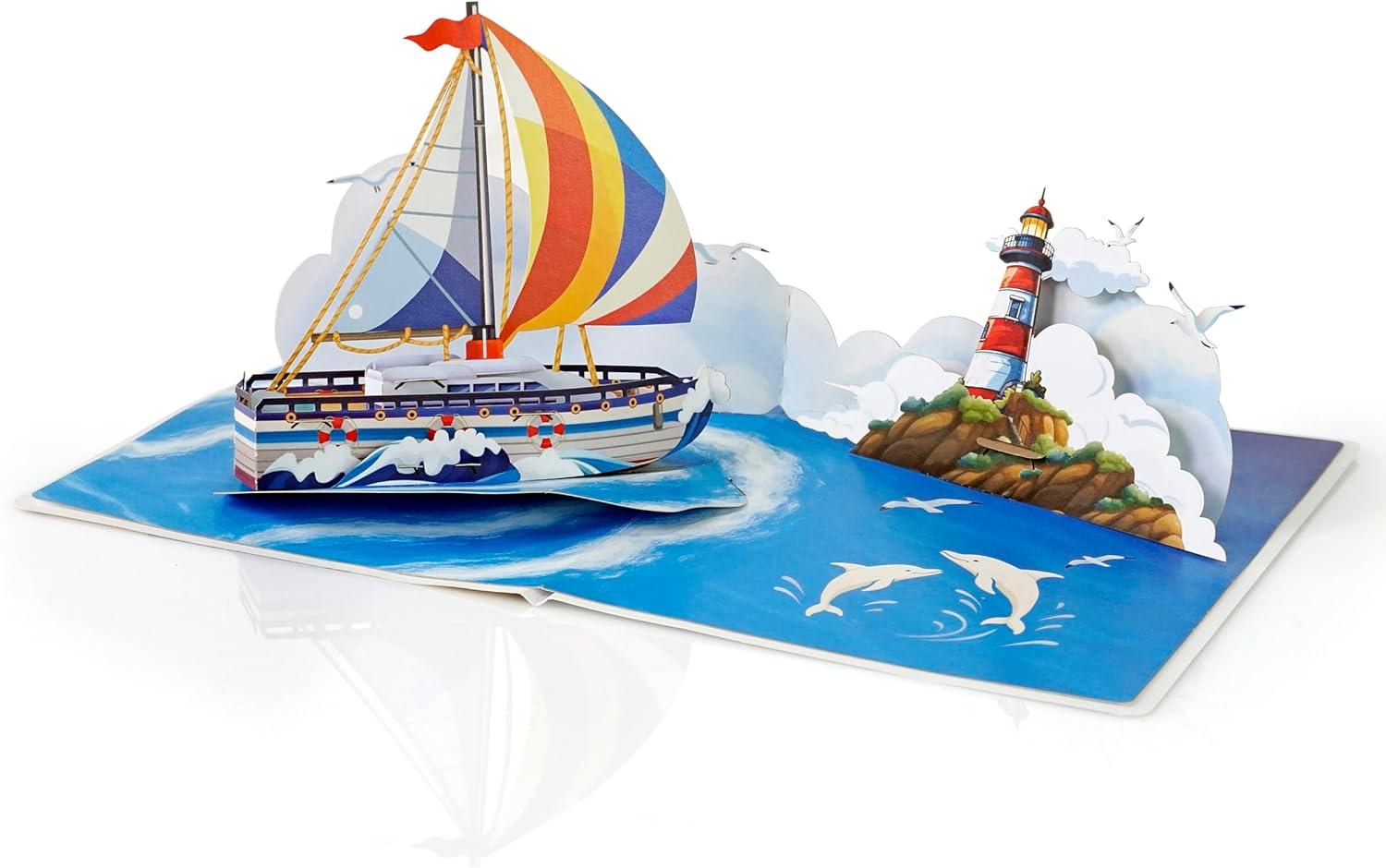 imageCUTPOPUP Daddy Hands Fathers Day Card Pop Up 3D Birthday Greeting Fathers Day Card for Grandpa Dad Godfather Husband Son Daddy Hands SD241US1520FD Cruise Ship 6x8in