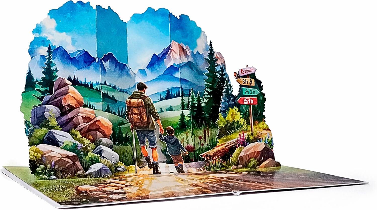 imageCUTPOPUP Daddy Hands Fathers Day Card Pop Up 3D Birthday Greeting Fathers Day Card for Grandpa Dad Godfather Husband Son Daddy Hands SD241US1520First Adventure6x8in