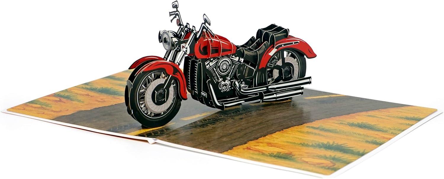 imageCUTPOPUP Daddy Hands Fathers Day Card Pop Up 3D Birthday Greeting Fathers Day Card for Grandpa Dad Godfather Husband Son Daddy Hands SD241US1520Motorcycle6x8in
