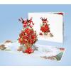 CUTPOPUP Christmas Card Pop Up, Poinsettia Card, 3D Xmas, New Year, Holiday Greeting Card (Poinsettia Basket with Cardinals)(Poinsettia Basket with Cardinals-6x8in)