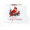 CUTPOPUP Christmas Card Pop Up, Poinsettia Card, 3D Xmas, New Year, Holiday Greeting Card (Poinsettia Basket with Cardinals)(Round Poinsettia with Cardinal-6x8in)