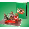 CUTPOPUP Christmas Card Pop Up, Poinsettia Card, 3D Xmas, New Year, Holiday Greeting Card (Poinsettia Basket with Cardinals)(Xmas Fireplace-6x8in)