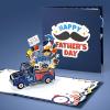 CUTPOPUP Fathers Day Card Pop Up, Birthday 3D Greeting Card, First Father’s Day Card for Dad, Stepdad, Grandpa, Husband, Men, Son (Best Dad Car)(Best Dad Car-6x6in)
