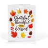 CUTPOPUP Religious Thanksgiving Card Pop Up, 3D Grateful Thankful and Blessed, Fall Greeting Cards Pumpkin Leaves Cross Blank Note Cards with Envelope SD255US1520
