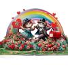 CUTPOPUP Anniversary Card Pop Up, Valentines Day, 3D Popup Greeting Love Card (Corgi Couple AirBalloon)(Rainbow Cat Couple-6x8in)