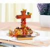 CUTPOPUP Religious Thanksgiving Card Pop Up, 3D Grateful Thankful and Blessed, Fall Greeting Cards Pumpkin Leaves Cross Blank Note Cards with Envelope SD255US1520
