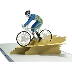 CUTPOPUP Fathers Day Card Pop Up, Birthday 3D Greeting Card, First Father’s Day Card for Dad, Stepdad, Grandpa, Husband, Men, Son (Best Dad Car)(Cyclist Bicycle)