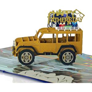 CUTPOPUP Fathers Day Card Pop Up, Birthday 3D Greeting Card, First Father’s Day Card for Dad, Stepdad, Grandpa, Husband, Men, Son (Best Dad Car)(Fathers Day Truck)