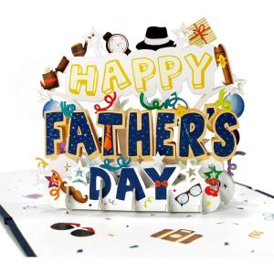CUTPOPUP Fathers Day Card Pop Up, Birthday 3D Greeting Card, First Father’s Day Card for Dad, Stepdad, Grandpa, Husband, Men, Son (Best Dad Car)(Happy Fathers Day Text)