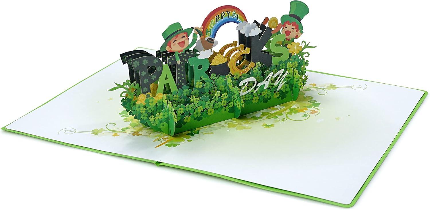 imageCUTPOPUP St Patricks Day Card Pop Up 3D Greeting Card GnomePatricks Day 2